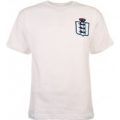England White Short Sleeve Kids Retro Football Shirt