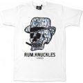 Rum Knuckles White T-Shirt Snake Skin Skull Print