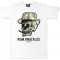Rum Knuckles White T-Shirt Camo Skull Print