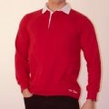 TOFFS Classic Retro Red Long Sleeve Rugby Style Shirt