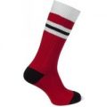 Red/White & Black Wool Cashmere Blend Football-Style Socks